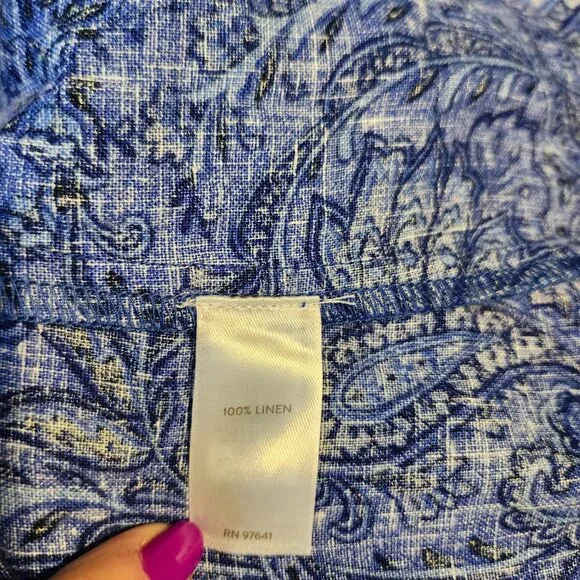 J.Jill Maxi Dress Small Blue Short Sleeve 100% Linen NWT Pockets $129 Retail - Picture 7 of 7